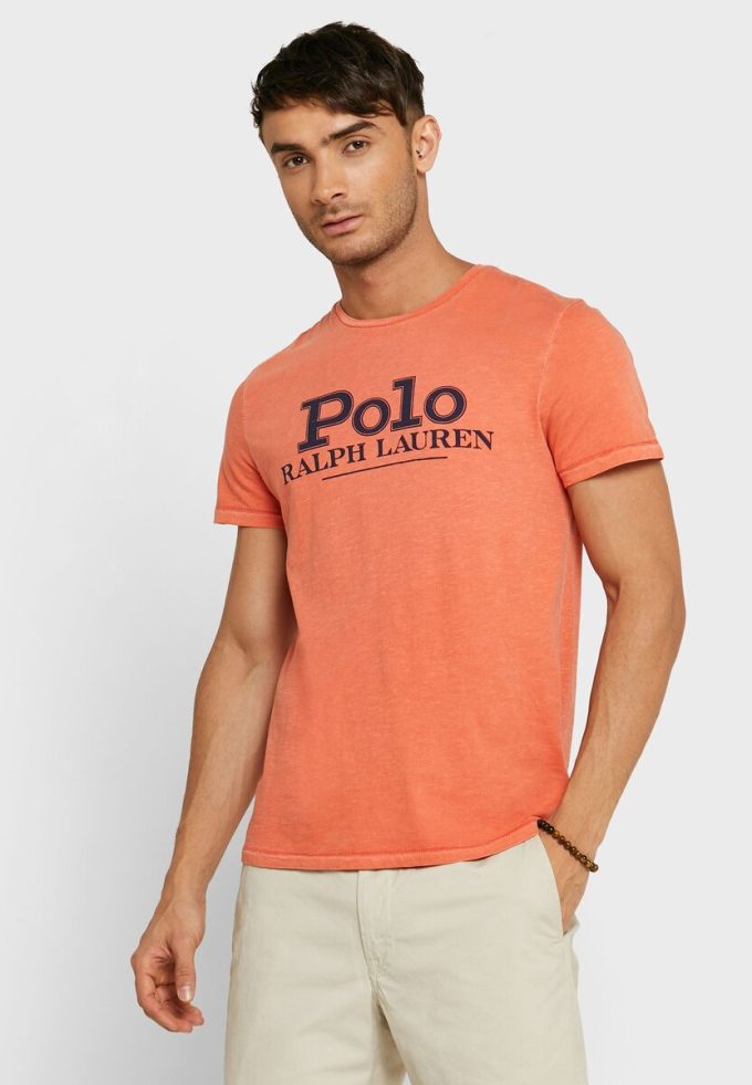 Tricouri portocalii cu logo Ralph Lauren pentru bărbați