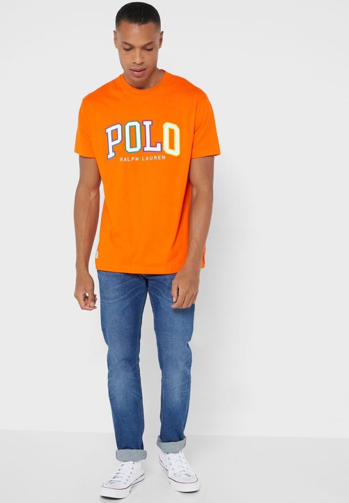 Tricouri portocalii cu logo Ralph Lauren pentru bărbați Tricouri portocalii cu logo Ralph Lauren pentru bărbați