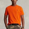 Tricouri portocalii pentru bărbați Ralph Lauren, cu tăiere clasică, din jerseu greu Tricouri portocalii pentru bărbați Ralph Lauren, cu tăiere clasică, din jerseu greu