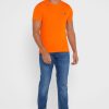 Tricouri portocalii pentru bărbați Ralph Lauren Essential cu gât crew Tricouri portocalii pentru bărbați Ralph Lauren Essential cu gât crew