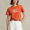 Tricouri portocalii pentru femei Ralph Lauren Rl Logo Jersey