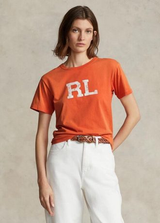 Tricouri portocalii pentru femei Ralph Lauren Rl Logo Jersey Tricouri portocalii pentru femei Ralph Lauren Rl Logo Jersey