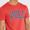 Tricouri roșii pentru bărbați, Ralph Lauren, cu slogan, cu gâtul rotund