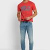 Tricouri roșii pentru bărbați, Ralph Lauren, cu slogan, cu gâtul rotund