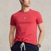 Tricouri roșii pentru bărbați Ralph Lauren, personalizate, slim cu gât crew, pentru bărbați Tricouri roșii pentru bărbați Ralph Lauren, personalizate, slim cu gât crew, pentru bărbați