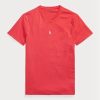 Tricouri roșii pentru bărbați Ralph Lauren, personalizate, slim cu gât crew, pentru bărbați Tricouri roșii pentru bărbați Ralph Lauren, personalizate, slim cu gât crew, pentru bărbați