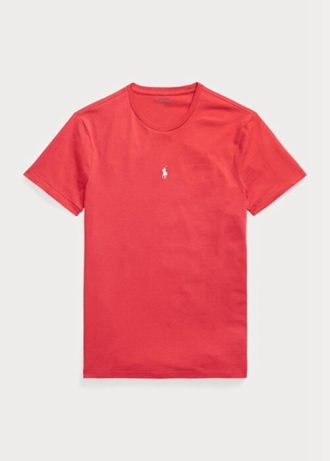 Tricouri roșii pentru bărbați Ralph Lauren, personalizate, slim cu gât crew, pentru bărbați