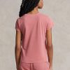 Tricouri roz pentru damă Ralph Lauren din bumbac organic cu gât crew Tricouri roz pentru damă Ralph Lauren din bumbac organic cu gât crew