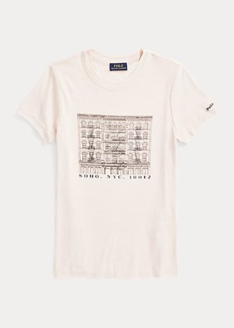 Tricouri roz pentru femei Ralph Lauren, subțiri, din bumbac cu nervuri