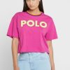 Tricouri roz Ralph Lauren cu decolteu rotund pentru femei