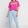 Tricouri roz Ralph Lauren cu decolteu rotund pentru femei