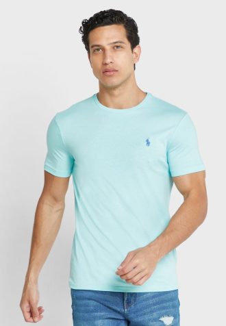 Tricouri verde Ralph Lauren Essential Crew Gate pentru bărbați