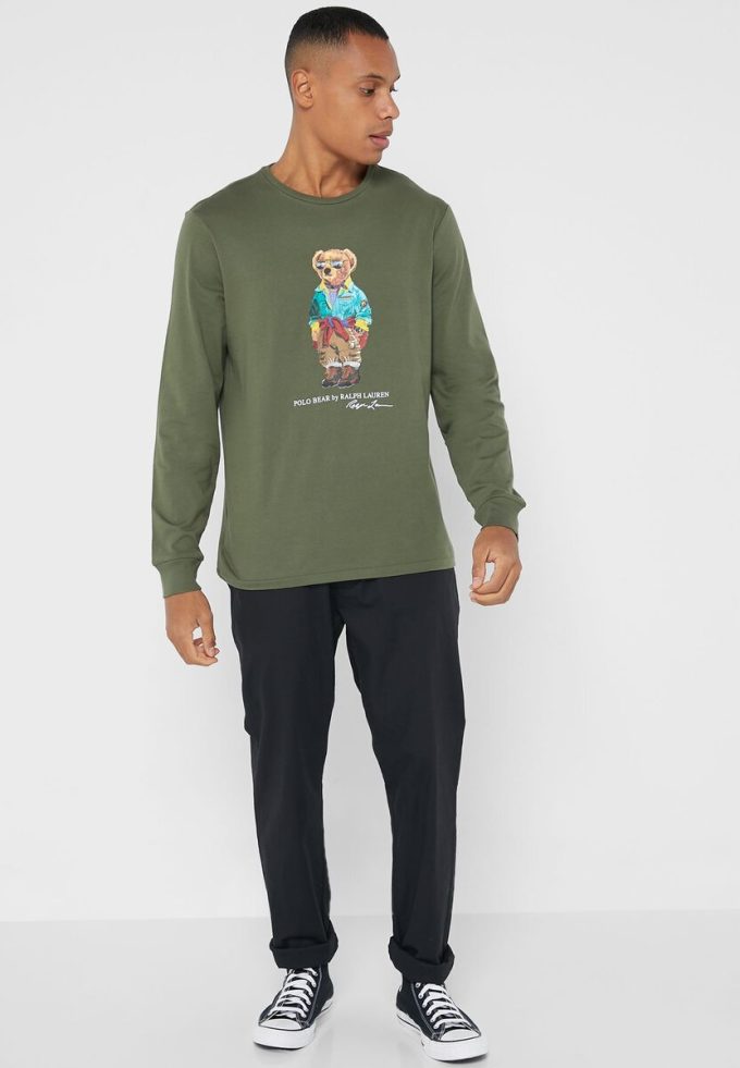 Tricouri verde Ralph Lauren Graphic Crew Gate pentru bărbați Tricouri verde Ralph Lauren Graphic Crew Gate pentru bărbați