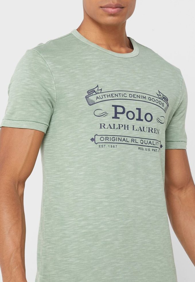 Tricouri verzi cu logo Ralph Lauren pentru bărbați Tricouri verzi cu logo Ralph Lauren pentru bărbați