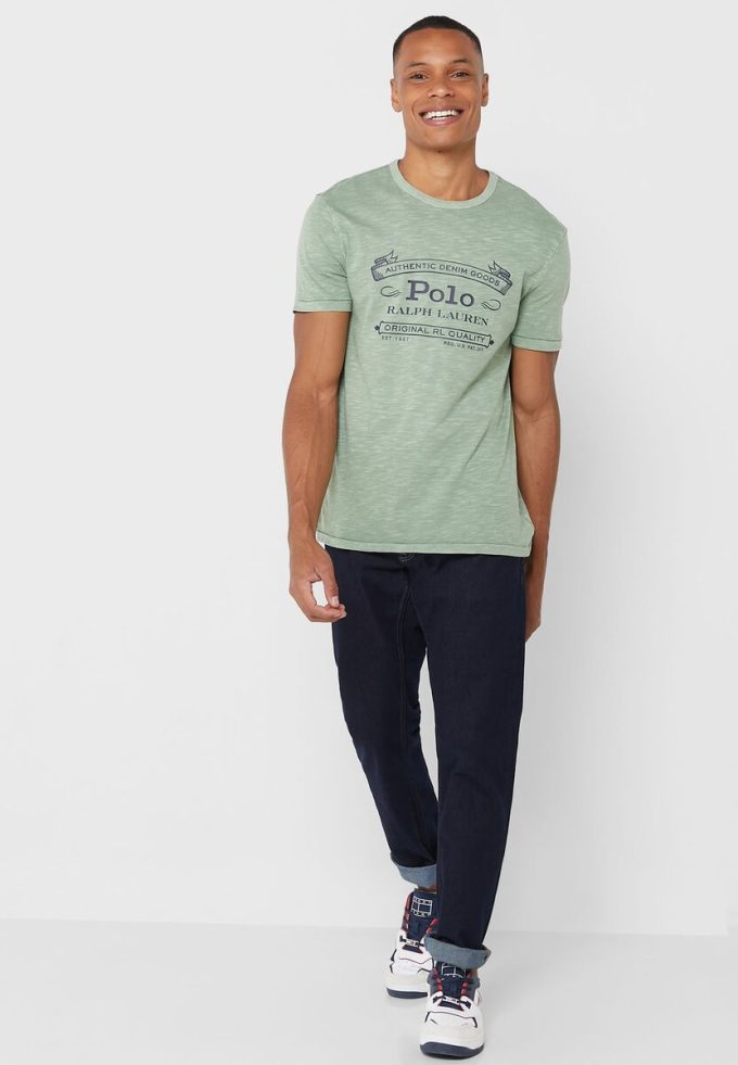 Tricouri verzi cu logo Ralph Lauren pentru bărbați Tricouri verzi cu logo Ralph Lauren pentru bărbați