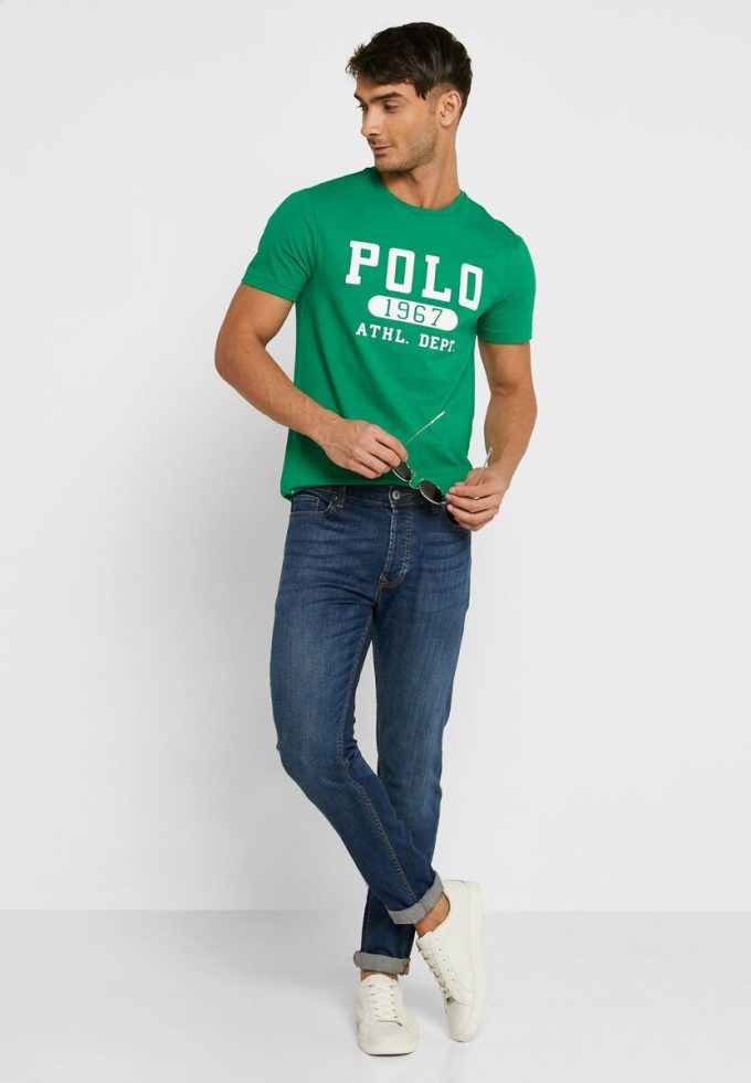 Tricouri verzi cu logo Ralph Lauren pentru bărbați