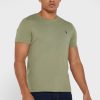 Tricouri verzi pentru bărbați Ralph Lauren cu logo-ul pieptului cu gât crew Tricouri verzi pentru bărbați Ralph Lauren cu logo-ul pieptului cu gât crew