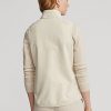 Vestă crem Ralph Lauren Terry fără mâneci, cu fermoar complet Vestă crem Ralph Lauren Terry fără mâneci, cu fermoar complet