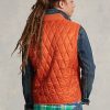 Vestă matlasată hidrofugă Ralph Lauren portocalie pentru bărbați Vestă matlasată hidrofugă Ralph Lauren portocalie pentru bărbați