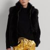 Vestă neagră din shearling pentru femei Ralph Lauren Vestă neagră din shearling pentru femei Ralph Lauren