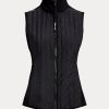 Vestă neagră Ralph Lauren Hybrid Performance cu fermoar complet pentru femei Vestă neagră Ralph Lauren Hybrid Performance cu fermoar complet pentru femei