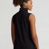 Vestă neagră Ralph Lauren Hybrid Performance cu fermoar complet pentru femei Vestă neagră Ralph Lauren Hybrid Performance cu fermoar complet pentru femei