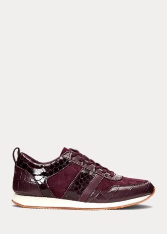 Violet pentru femei Ralph Lauren Colten Embossed Leather & Pantofi din piele intoarsa Violet pentru femei Ralph Lauren Colten Embossed Leather & Pantofi din piele intoarsa