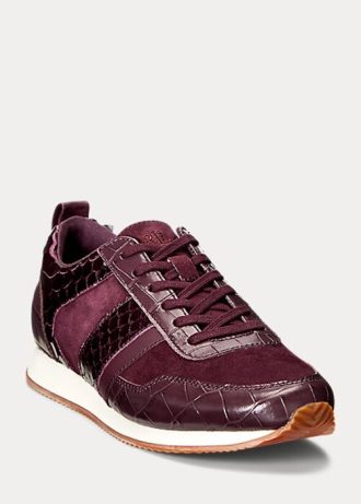 Violet pentru femei Ralph Lauren Colten Embossed Leather & Pantofi din piele intoarsa Violet pentru femei Ralph Lauren Colten Embossed Leather & Pantofi din piele intoarsa